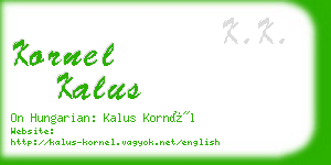 kornel kalus business card